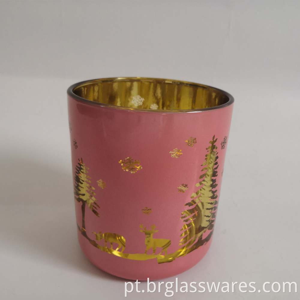 Christmas Candle Jar Pink